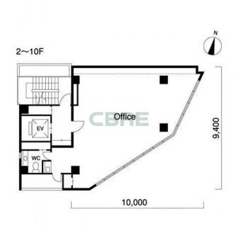 2階〜10階 平面図