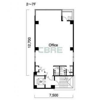 2階〜7階 平面図