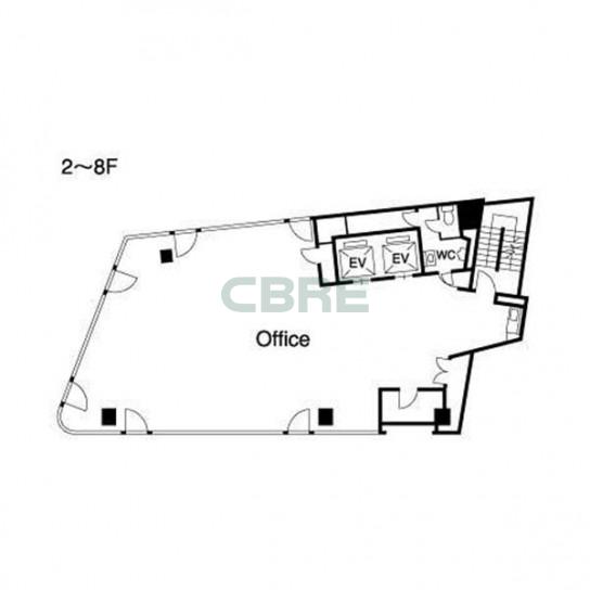 2階〜8階 平面図