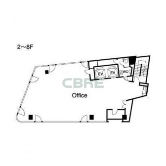 2階〜8階 平面図