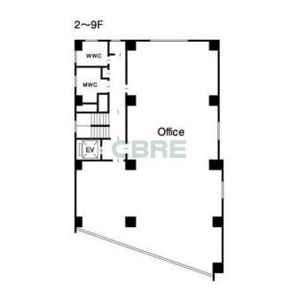 2階〜9階 平面図