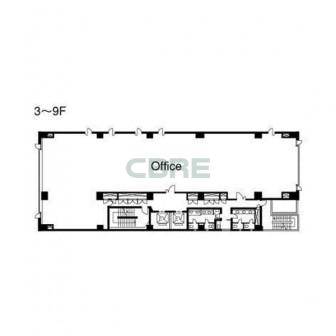3階〜9階 平面図