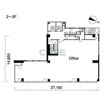 2階〜3階 平面図