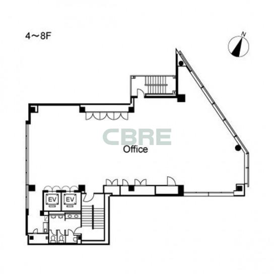 4階〜8階 平面図
