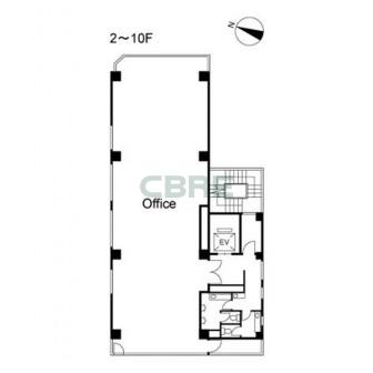 2階〜10階 平面図