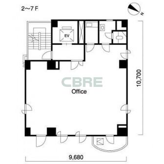 2階〜7階 平面図