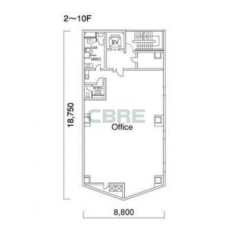2階〜10階 平面図