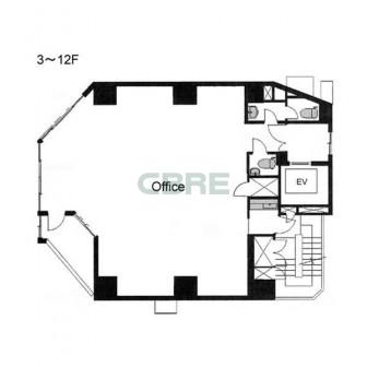 3階〜12階 平面図