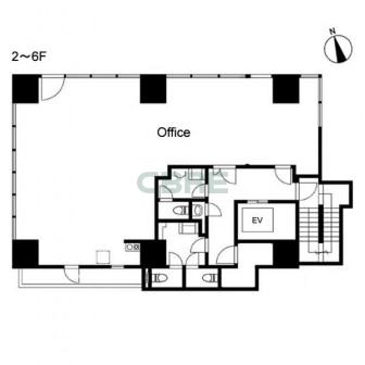 2階〜6階 平面図