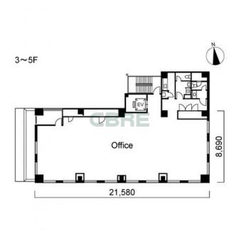 3階〜5階 平面図