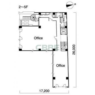 2階〜5階 平面図