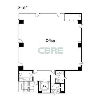2階〜8階 平面図