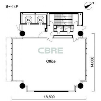 5階〜14階 平面図