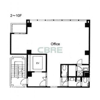2階〜10階 平面図