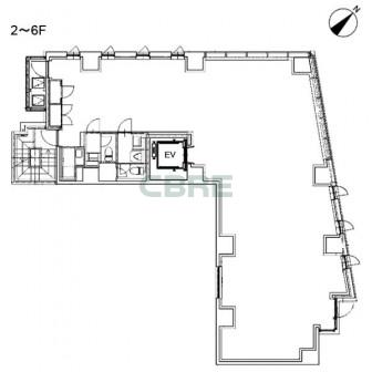 2階〜6階 平面図