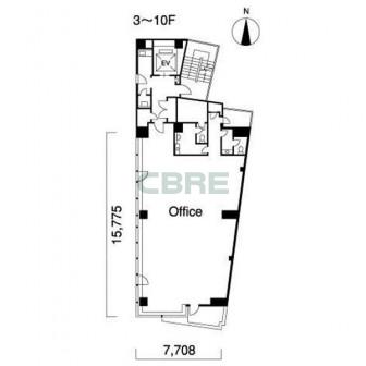 3階〜10階 平面図