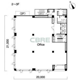 2階〜3階 平面図