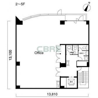 2階〜5階 平面図