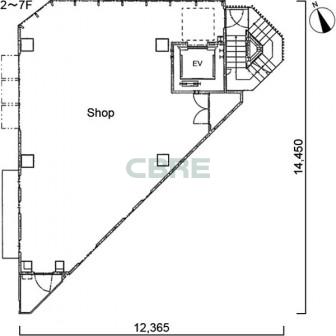 2階〜7階 平面図