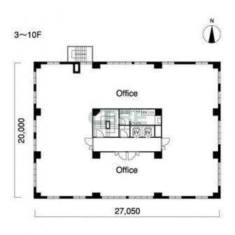 3階〜10階 平面図