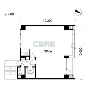 2階〜10階 平面図
