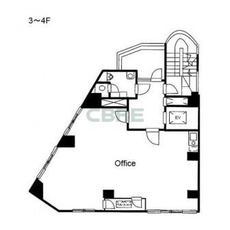 3階〜4階 平面図