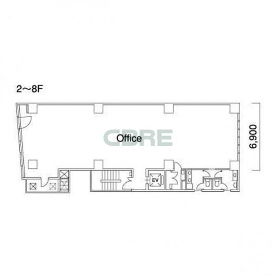 2階〜8階 平面図