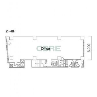 2階〜8階 平面図