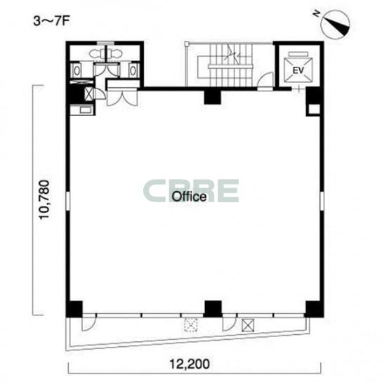 3階〜7階 平面図