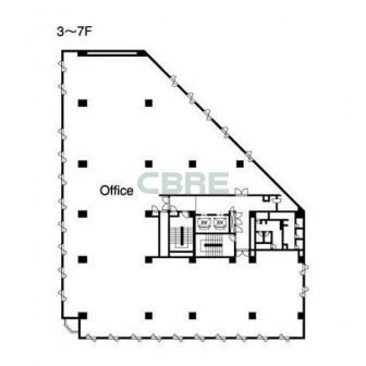 3階〜7階 平面図