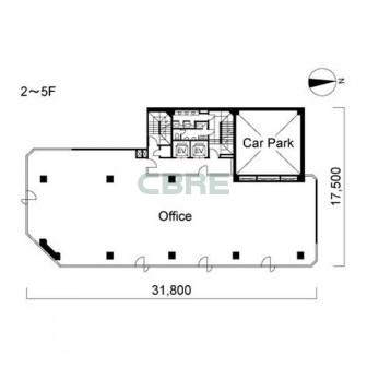2階〜5階 平面図