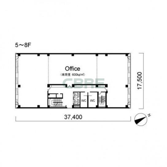 5階〜8階 平面図