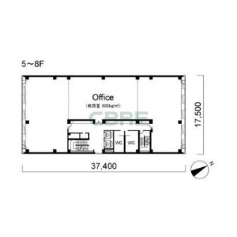 5階〜8階 平面図