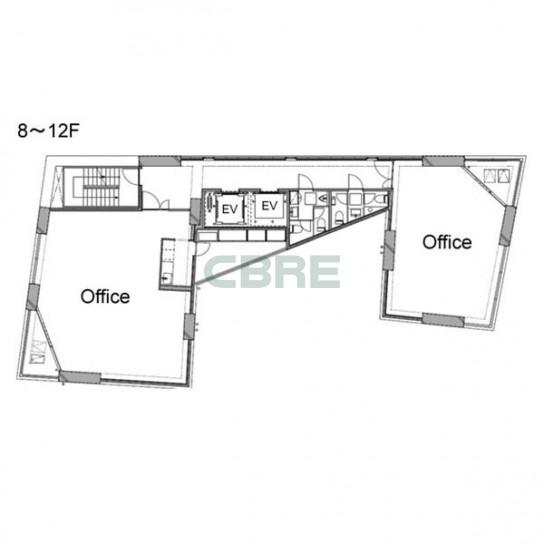 8階〜12階 平面図