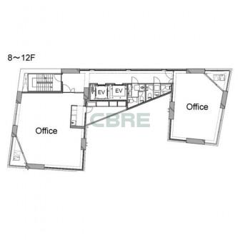 8階〜12階 平面図