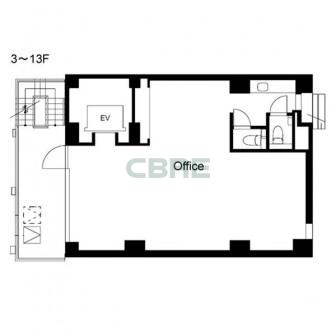 3階〜13階 平面図