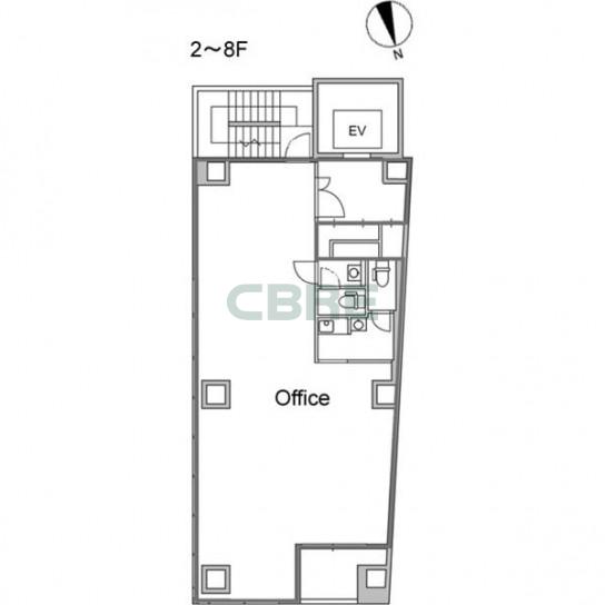 2階〜8階 平面図