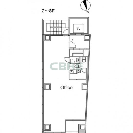 2階〜8階 平面図
