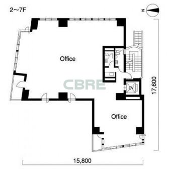 2階〜7階 平面図