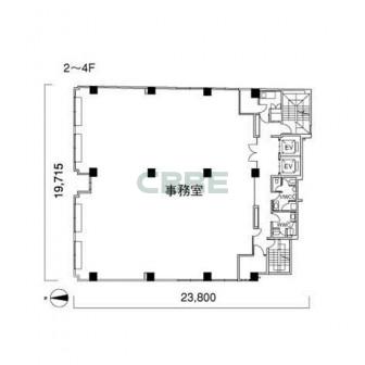 2階〜4階 平面図