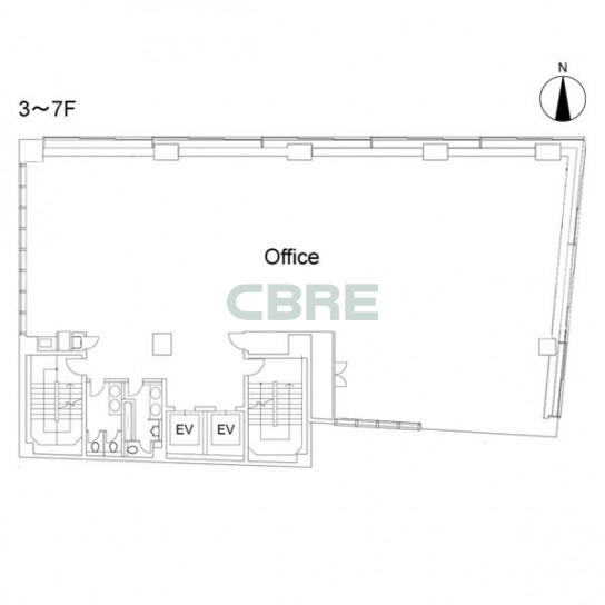3階〜7階 平面図