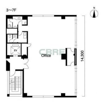 3階〜7階 平面図