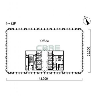 4階〜12階 平面図