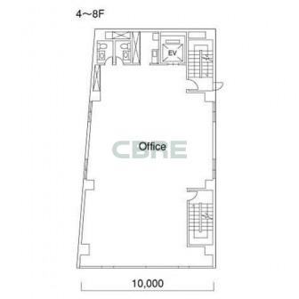 4階〜8階 平面図