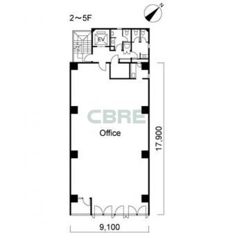 2階〜5階 平面図