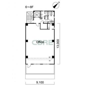 6階〜8階 平面図