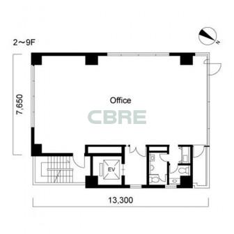 2階〜9階 平面図