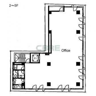 2階〜5階 平面図