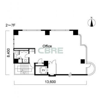 2階〜7階 平面図