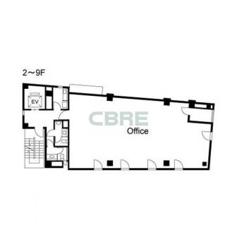 2階〜9階 平面図